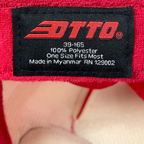 Otto Smiley Face Mesh Back Adjustable Trucker Hat Red OSFM - Picture 9 of 9